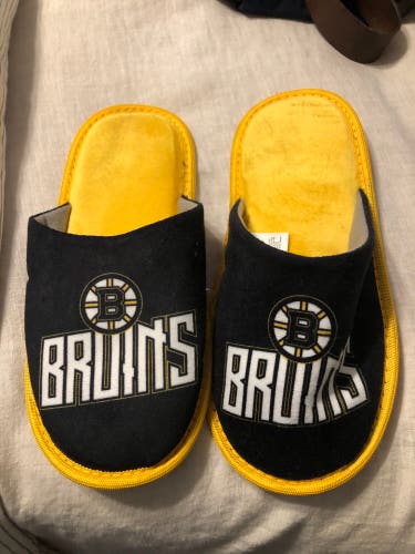 Black Boston bruins Slide On Slippers