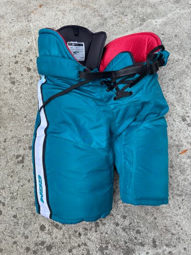 Sharks Teal CCM HP45 Medium Hockey Pants Pro Stock