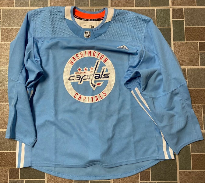 Pro Stock Washington Capitals Practice Jersey- Baby Blue Size 58