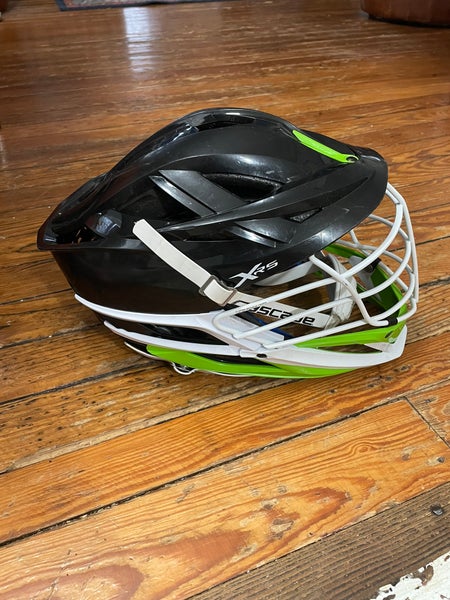 Cascade XRS Lacrosse Helmet - Black with White Facemask and Green chin (retail: $350)
