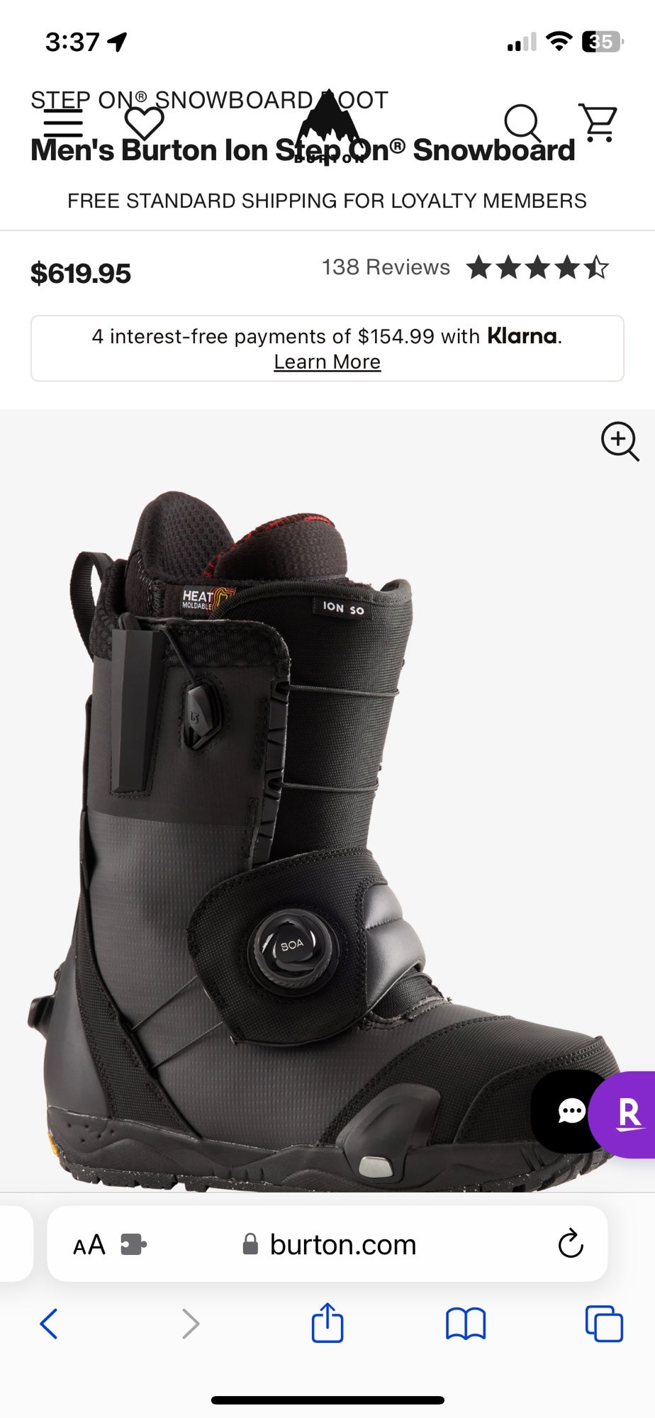 Burton step on boot ion SidelineSwap