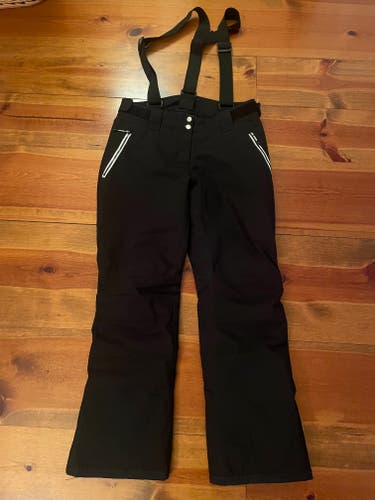 Women’s S/6 Black Ski Pants with detachable suspenders