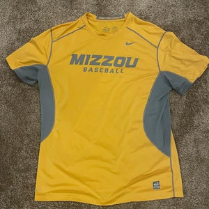 Men’s Nike Pro Combat Dri-Fit Mizzou Baseball Gold XXL