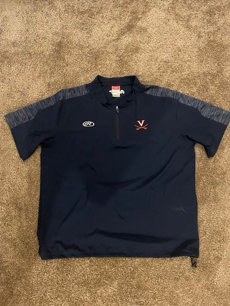 Men’s Rawlings Batting Cage Jacket Virginia Baseball Navy XL