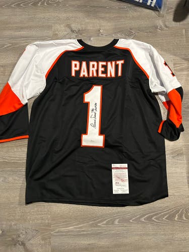 Bernie Parent signed flyers jersey with COA