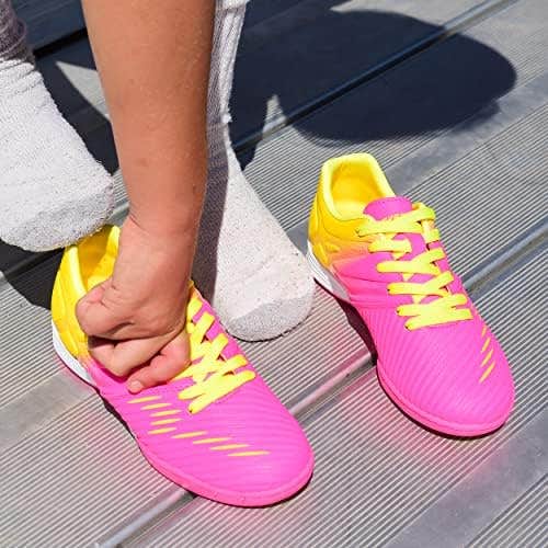 Vizari Kids Liga in Indoor Soccer Shoes for Boys and Girls | Pink/Yellow | VZSE90062Y-2