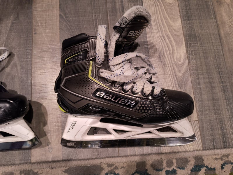 Senior Used Bauer Elite Hockey Goalie Skates Regular Width Size 6.5