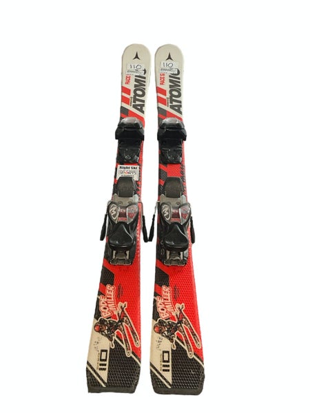 Used Atomic Race 5 110 Cm Junior Downhill Ski Combo