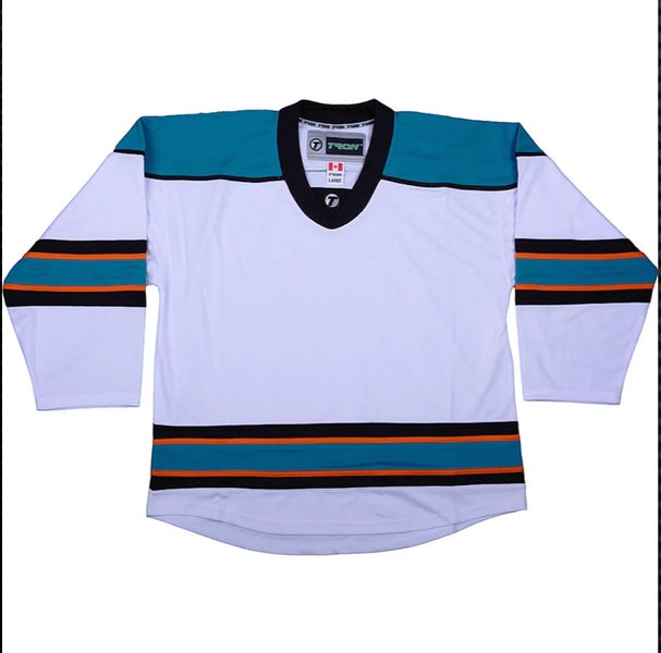 San Jose Sharks TronX DJ300 White Hockey Jersey