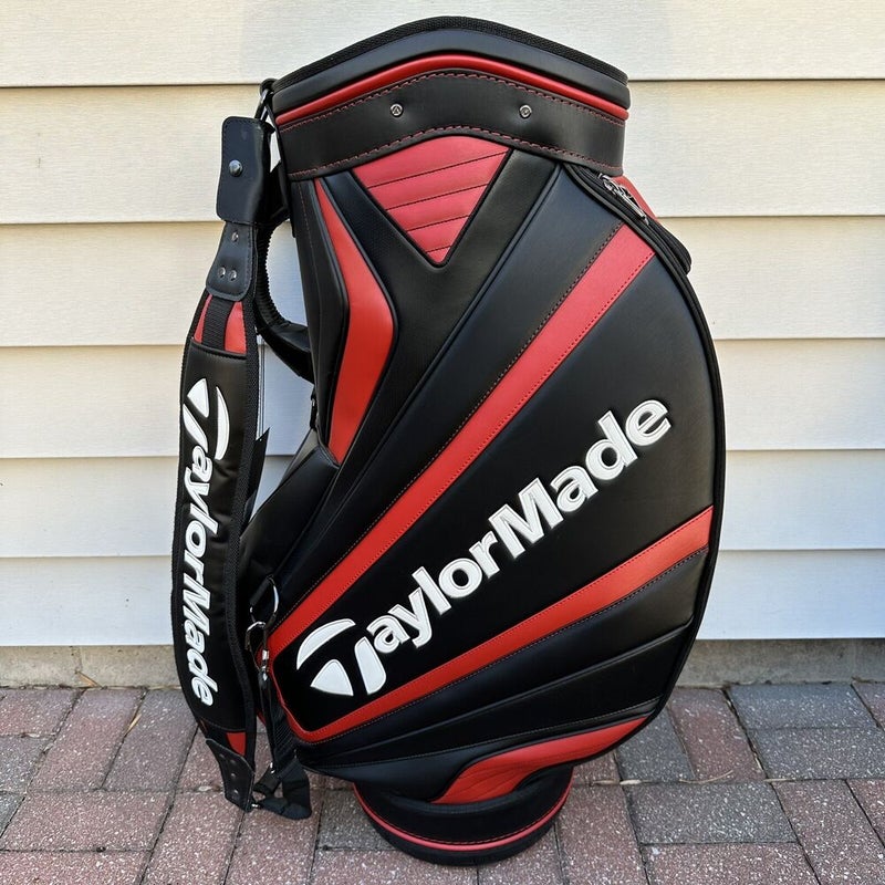 Taylormade Staff Tour Cart Golf Bag 6 Way Black Red White Tuned Performance