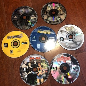7 Disc Game Lot Sony PlayStation PS1 Tony Hawk 1+2, Tekken 3, Contender, Twisted