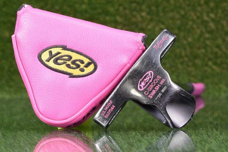 YES! C-GROOVE PINK SWASH TIFFANY 32.5” LADIES WOMAN’S MALLET PUTTER & HEADCOVER