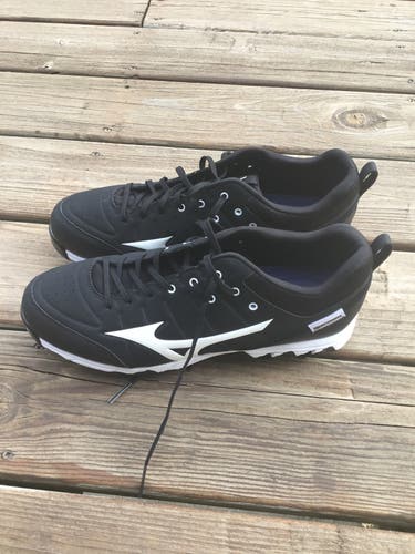 Black New Adult Men's Size Men's 10.5 (W 11.5) Metal Mizuno Low Top