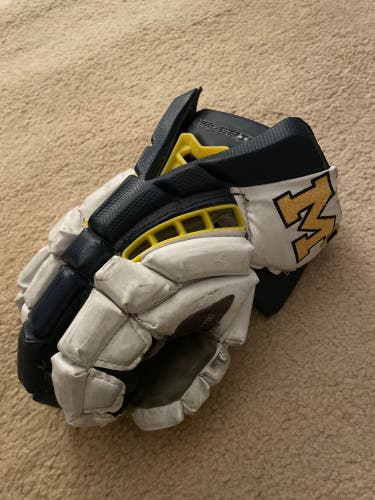 Single Used Michigan Lacrosse Glove Team Issued From Michigan Locker Room