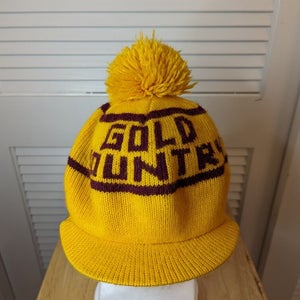 Vintage Gold Country Winter Pom-Pom Hat