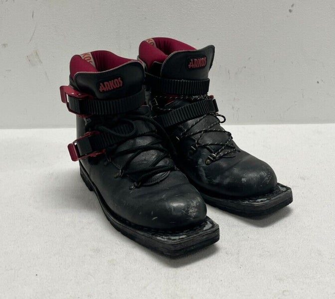 Arkos Padded Black Leather 3 Pin 75mm Telemark Ski Boots US Men s