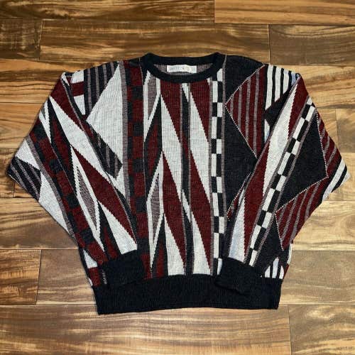 Vintage Jantzen Classics Acrylic Pullover Sweater Geometric Pattern Men’s Sz L