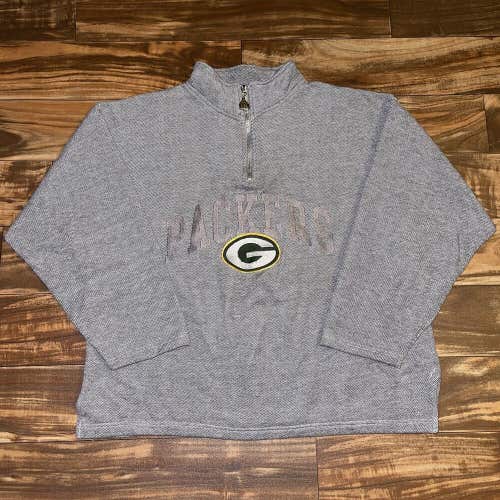 Vintage Pro Player Green Bay Packers 1/4 Zip Sweatshirt Rare Size Large L