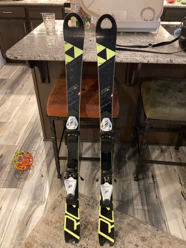 Used Fischer 125 cm Racing RC4 World Cup SL Skis With Bindings