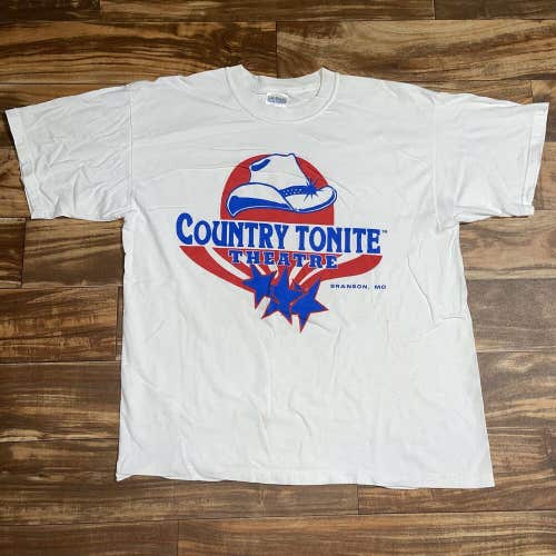 Vintage 90s Country Tonite Theatre Branson Missouri Single Stitch Music Shirt XL