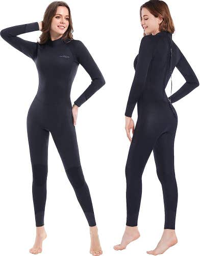 Dark Lightning Wetsuits for Women, Wet Suit for Cold Water Size 12 BLACK