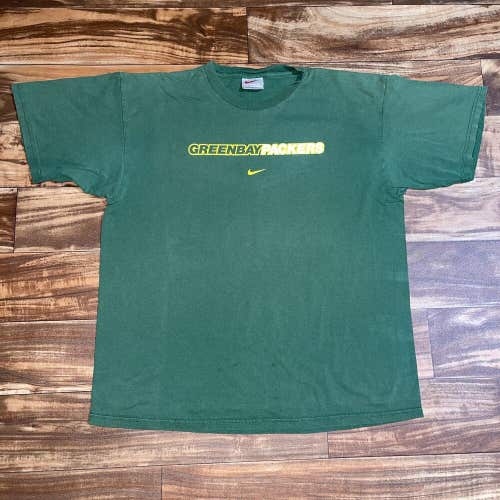 Vintage Green Bay Packers Nike Center Swoosh Graphic T-Shirt Men’s Size Large L