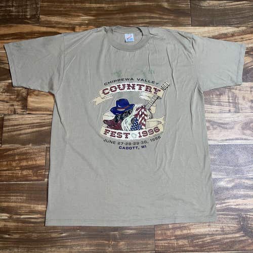 Vintage 1996 Chippewa Valley Country Music Festival Concert Shirt Size XL Cadott