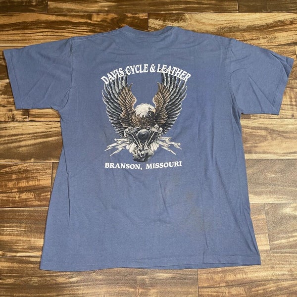 Vintage 1993 3D Emblem American Biker Wolf Runnin Free Eagle T