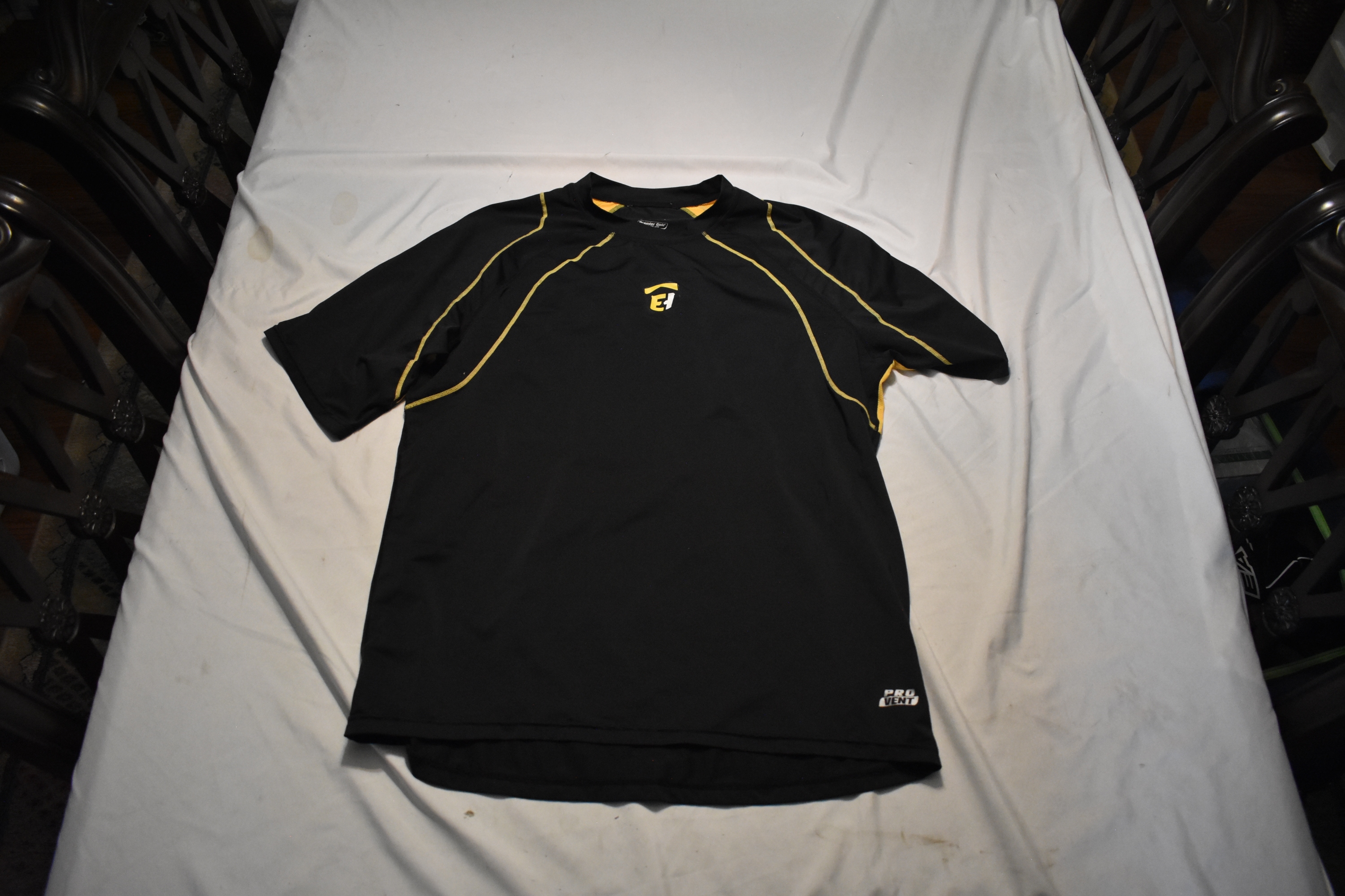 Elite Hockey Premiere Gold Performance Base Layer Vented Shirt, Black/Gold, Adult XXL