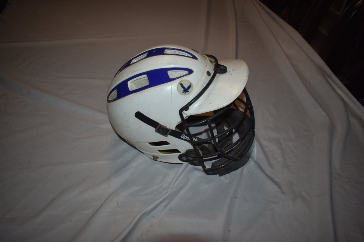 Cascade Vintage Lacrosse Helmet, White/Blue