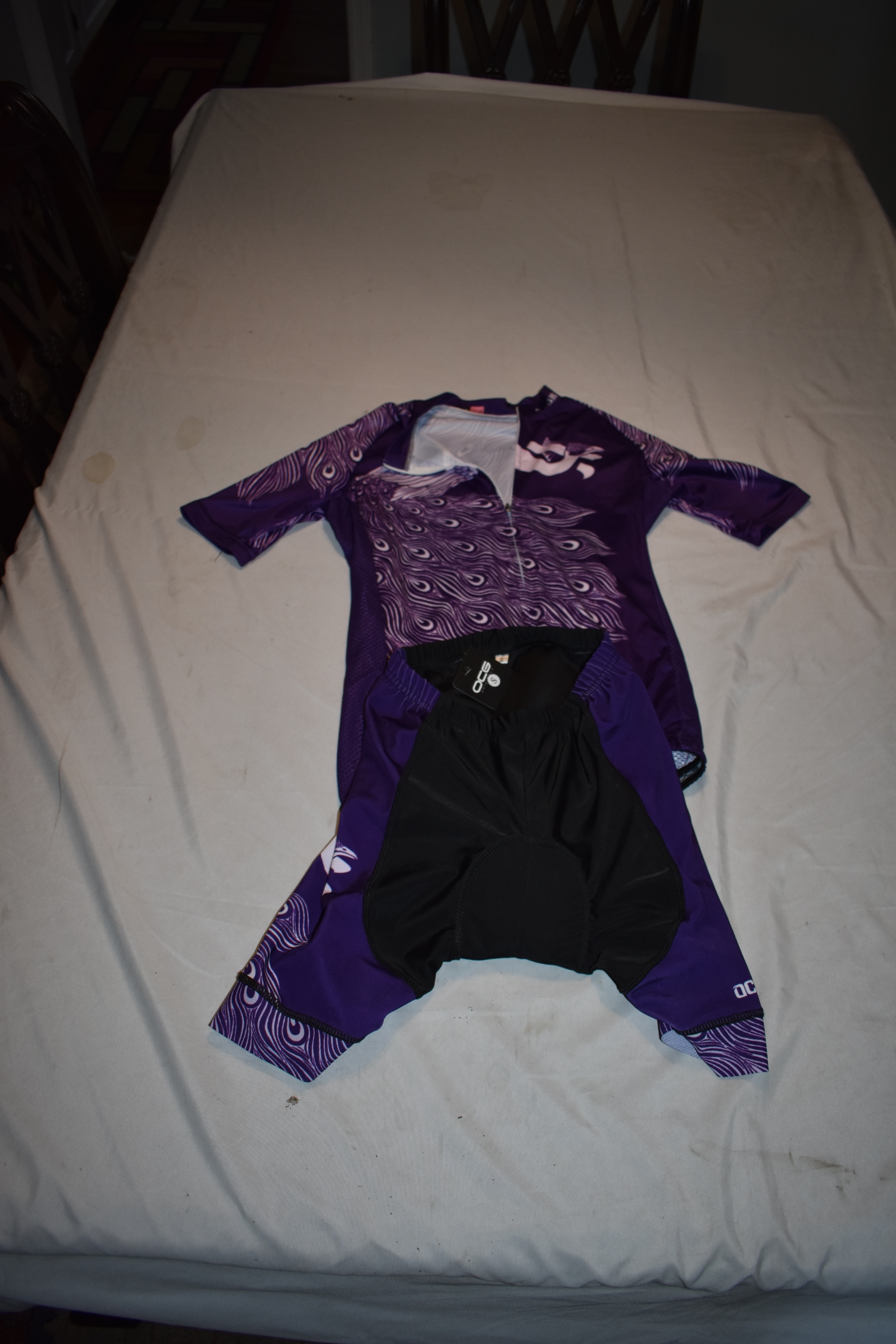 NEW - Online Cycle Gear OCG Compression Cycle Wear, Purple/Black, Small