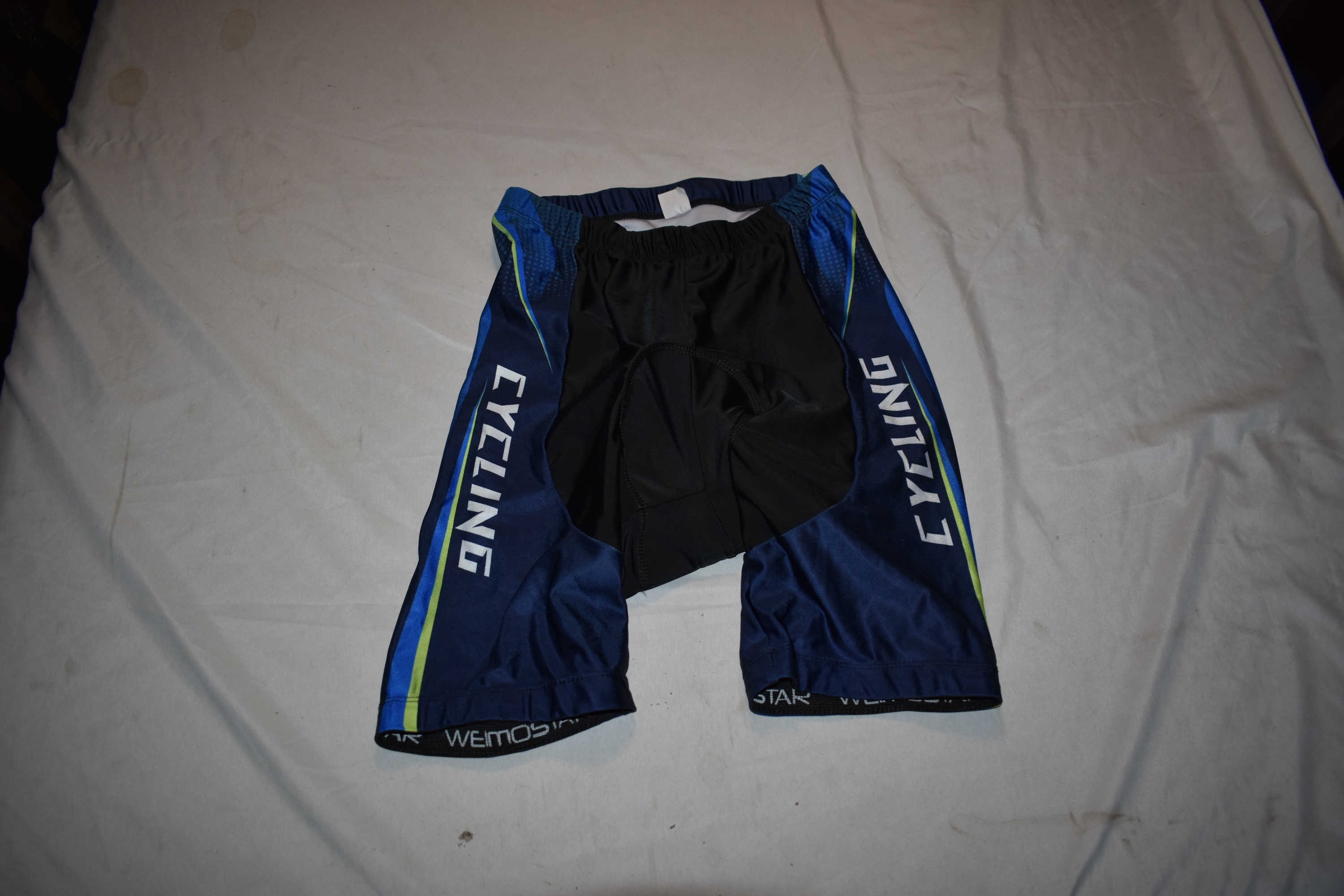 Compression Gel Bike Shorts, Black/Blue, Adult XL