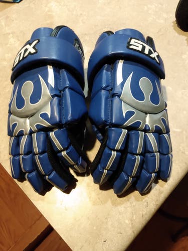 Used STX Rival Lacrosse Gloves 12" Royal Blue