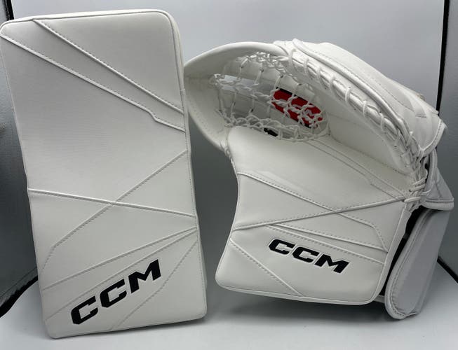 NEW CCM Axis 2.9 Senior Catch Glove & Blocker Set, Regular Hand, White