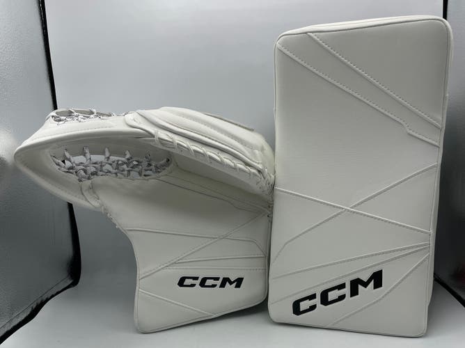 NEW CCM Axis 2.9 Senior Catch Glove & Blocker Set, SFS, Regular Hand, White