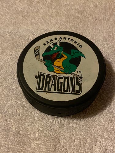 San Antonio Dragons International Hockey League Vintage Hockey Puck