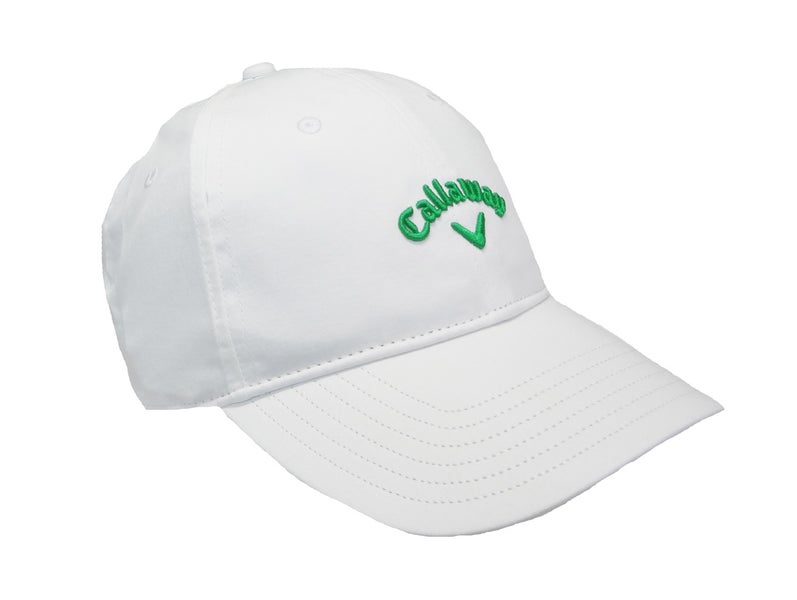 NEW 2022 Callaway Golf Heritage Twill White/Kelly Green Adjustable Golf Hat/Cap