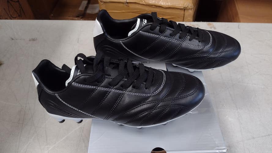 Vizari Men's Classico FG Leather Soccer Shoes | Black/White | VZSE93303-7.5