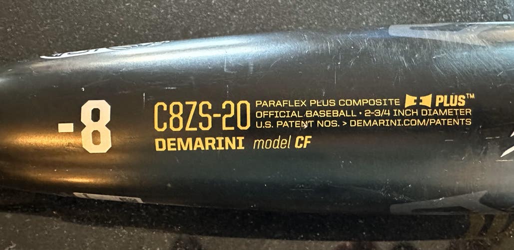 Used USSSA Certified 2020 DeMarini Hybrid CF Zen Bat (-8) 22 oz 30"