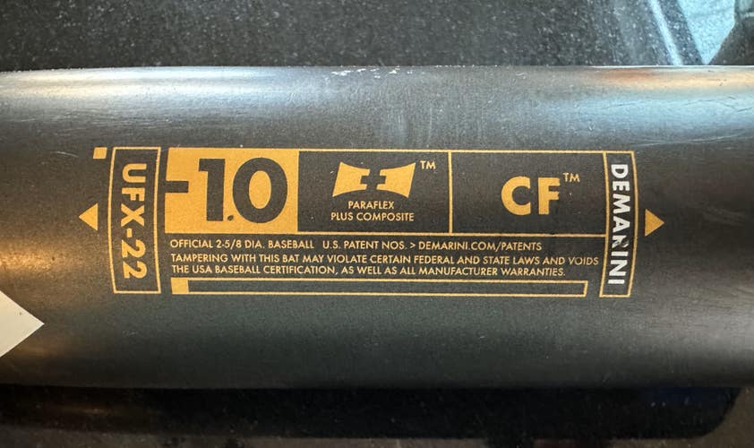 Used DeMarini Composite CF Bat (-10) 19 oz 29"