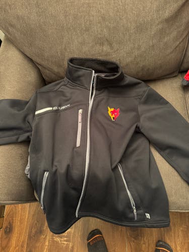 Black Used Medium Bauer Jacket - NAHL Ice Wolves