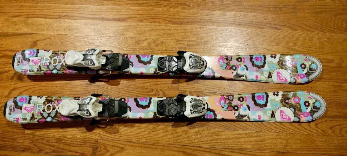 Used Kid's Roxy 100 cm All Mountain Skis With Marker Bindings
