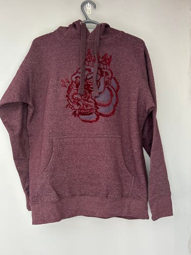 August McGregor Flocked Blood Hungry Gorilla Hoodie in Plum