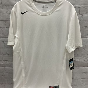 Nike Mens Team Rally 2.0 532936 Size Medium White Crew Neck Tshirt NWT $30