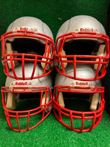 Bundle 4 Helmets Riddell Speed Football Helmet  Adult - Silver