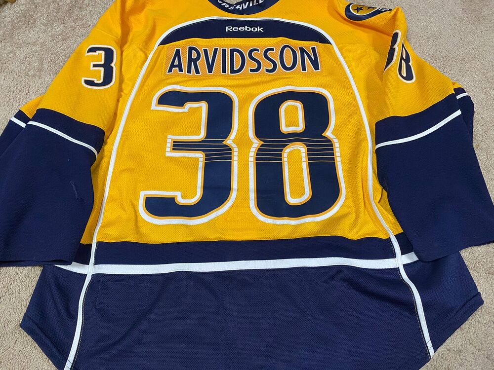 VICTOR ARVIDSSON 15'16 Rookie "1ST GOAL" Predators Photomatched Game Worn Jersey