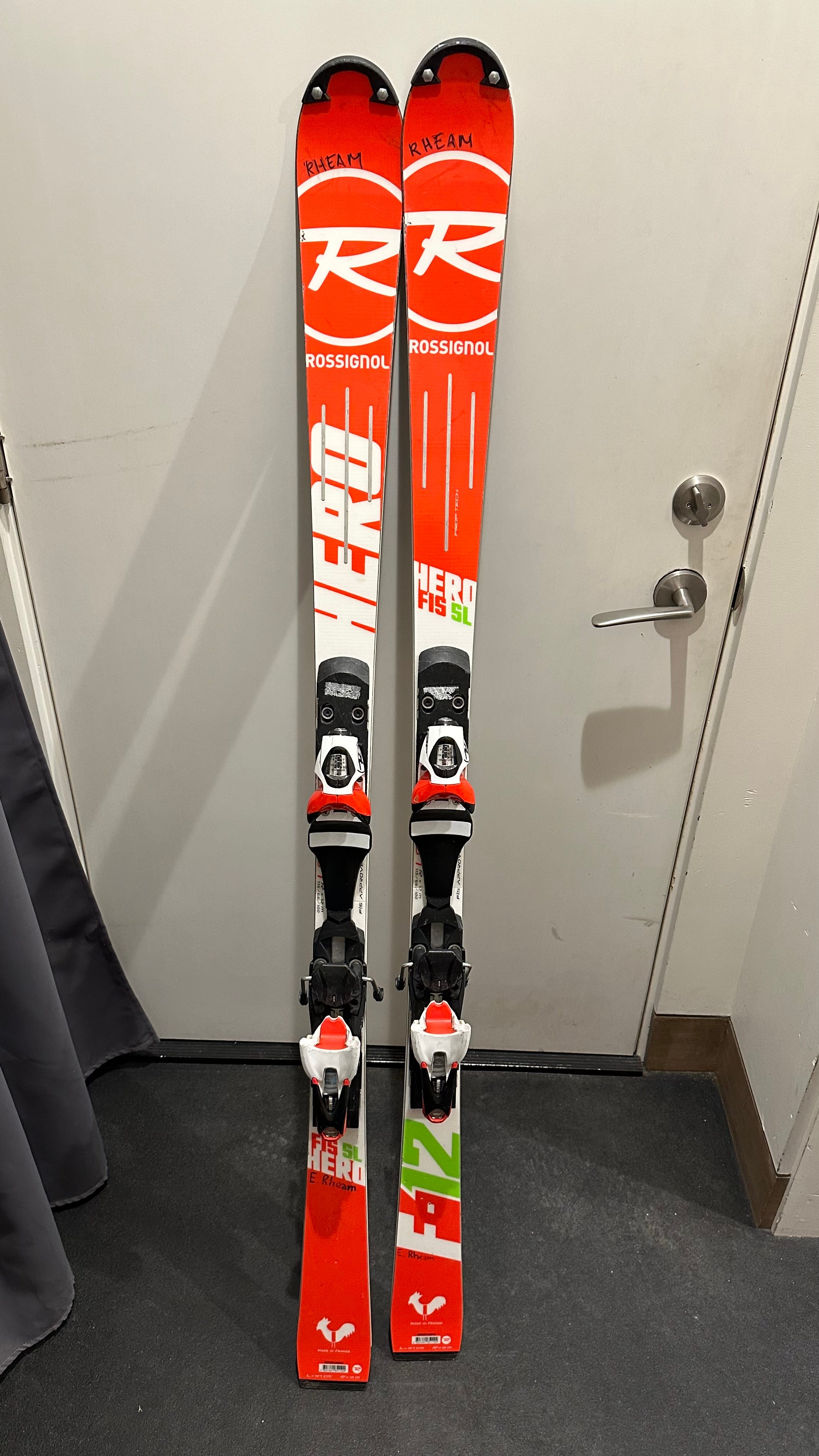 Used Rossignol 157 cm Racing Hero FIS SL Skis With Bindings