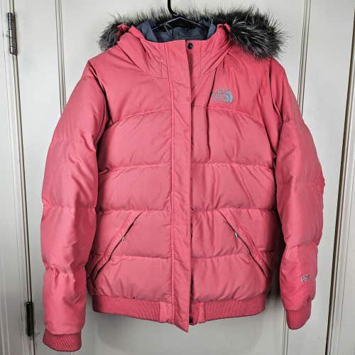 The North Face Girl's 550 Down Puffer Jacket Faux Fur Hood  Winter Size XL