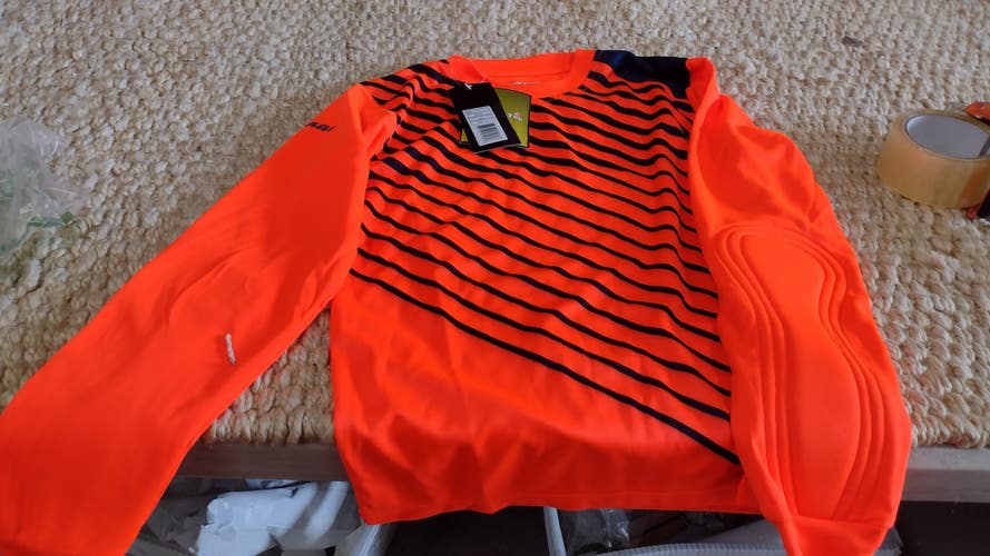Vizari Men's Soccer Goalkeeper Jersey with Padded Elbows | Orange / Black Large | VZAP60071Y-YL