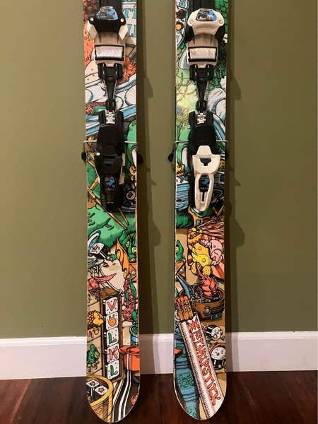 Volkl (175cm) Powder Chopsticks Skis w/ Adjustable Marker Griffon